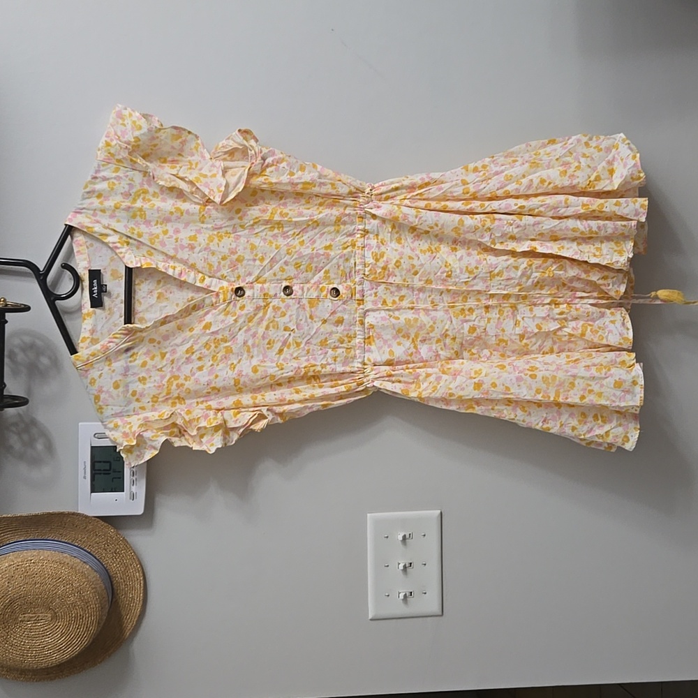 Cotton yellow flower dress
